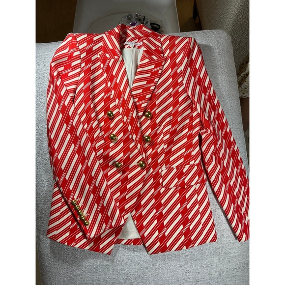 Veronica Beard Jackets & Blazers - Veronica Beard Miller Dickey Jacket Red White Stripe Double Breasted Blazer 6
